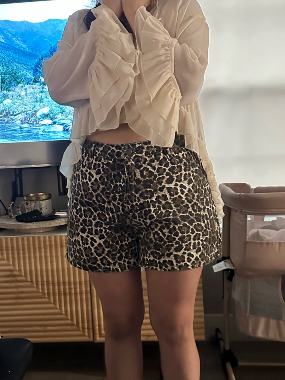 Petal & Pup High-Waist Leopard Print Shorts - Brown/Black